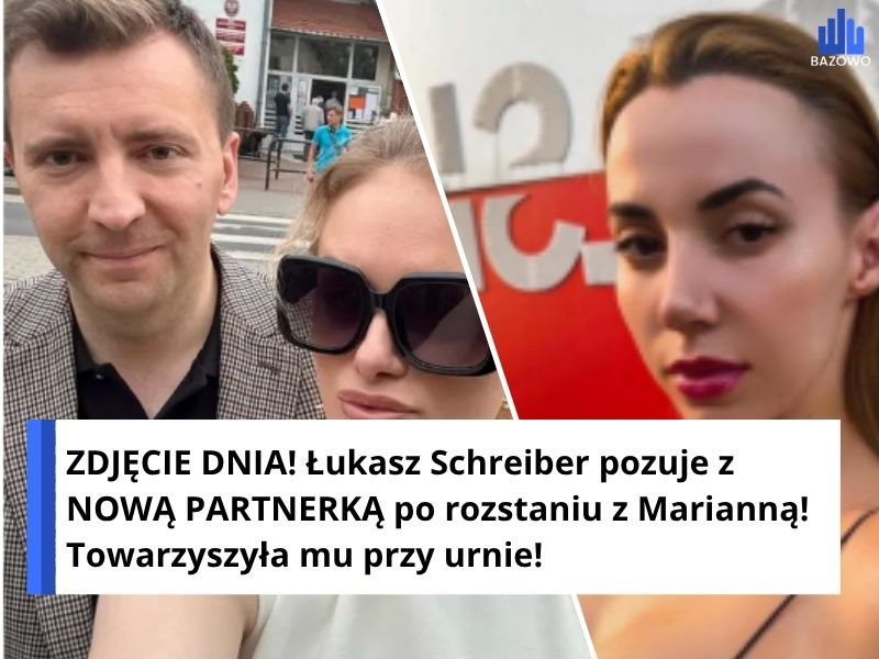 ZDJĘCIE DNIA! Łukasz Schreiber pozuje z NOWĄ PARTNERKĄ po rozstaniu z Marianną! Towarzyszyła mu przy urnie!